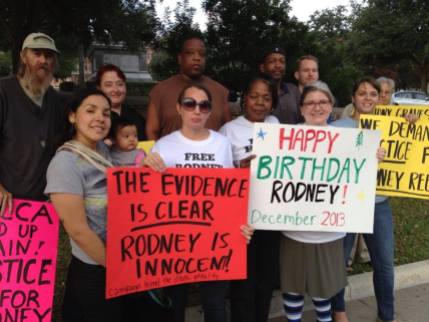 Supporters in Austin gather to wish Rodney a happy birthday in 2013