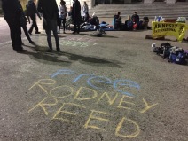 University of Texas students held a candlelight vigil for Rodney Reed, camping out all night to bring attention to his case. Photo by Kelly Booker