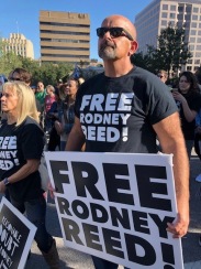 Supporters outside the Texas Governors Mansion, Nov. 9, 2019